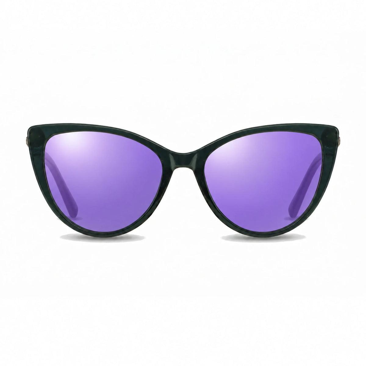 Lentes de sol Fiore 1031 Verde con cristal espejado morado polarizado UV400, vista frontal para mujer #color_espejado-morado #foto_frontal