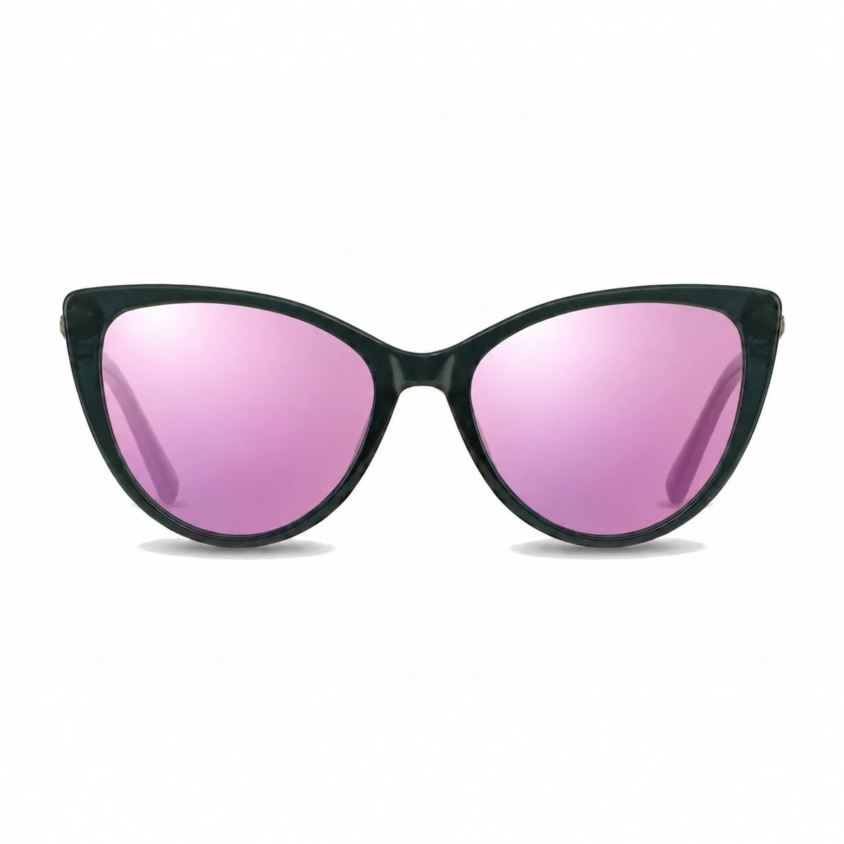 Lentes de sol Fiore 1031 Verde con cristal espejado rosado polarizado UV400, vista frontal para mujer #color_espejado-rosado #foto_frontal