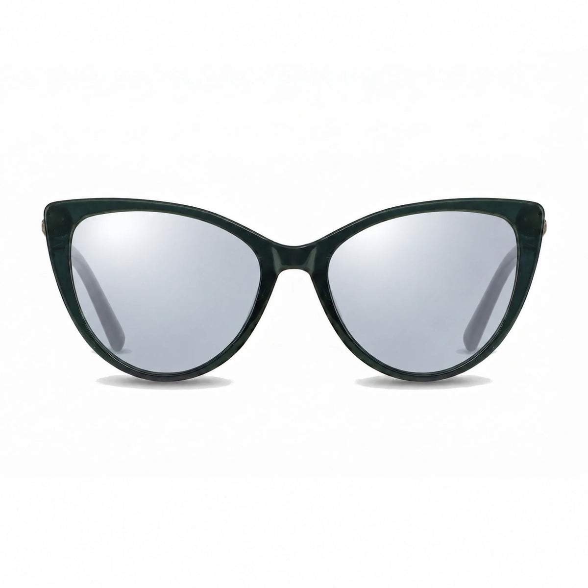 Lentes de sol Fiore 1031 Verde con cristal espejado silver polarizado UV400, vista frontal para mujer #color_espejado-silver #foto_frontal
