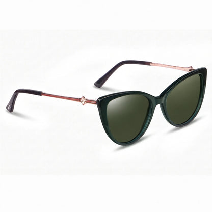 Lentes de sol Fiore 1031 Verde con cristal G15 polarizado UV400, vista en tres cuartos para mujer #color_g15
