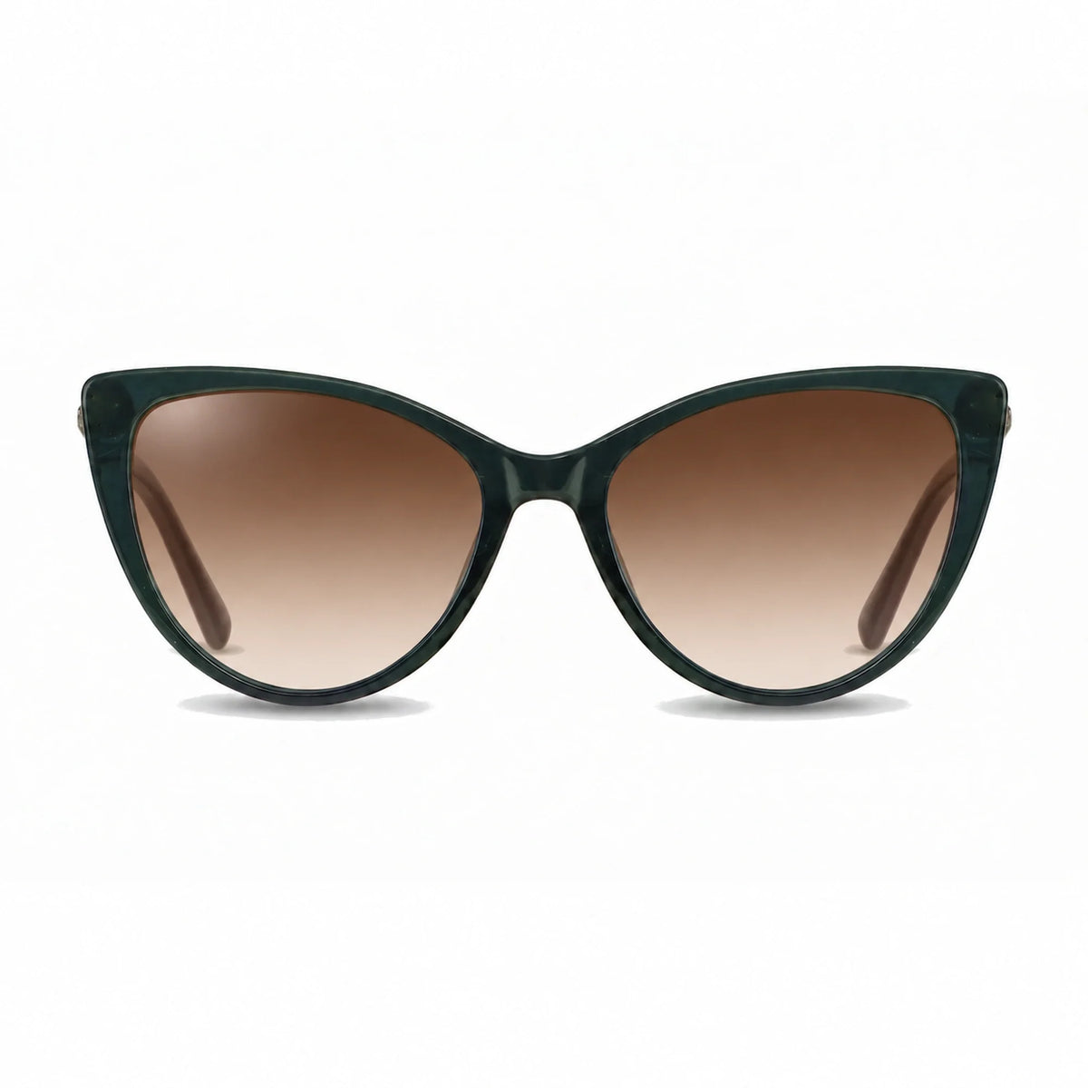 Lentes de sol Fiore 1031 Verde con cristal gradiente café polarizado UV400, vista frontal para mujer #color_gradiente-cafe #foto_frontal
