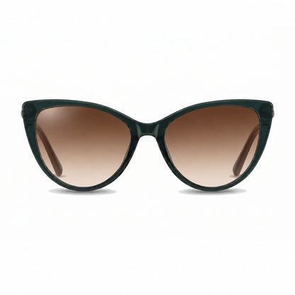Lentes de sol Fiore 1031 Verde con cristal gradiente café polarizado UV400, vista frontal para mujer #color_gradiente-cafe #foto_frontal