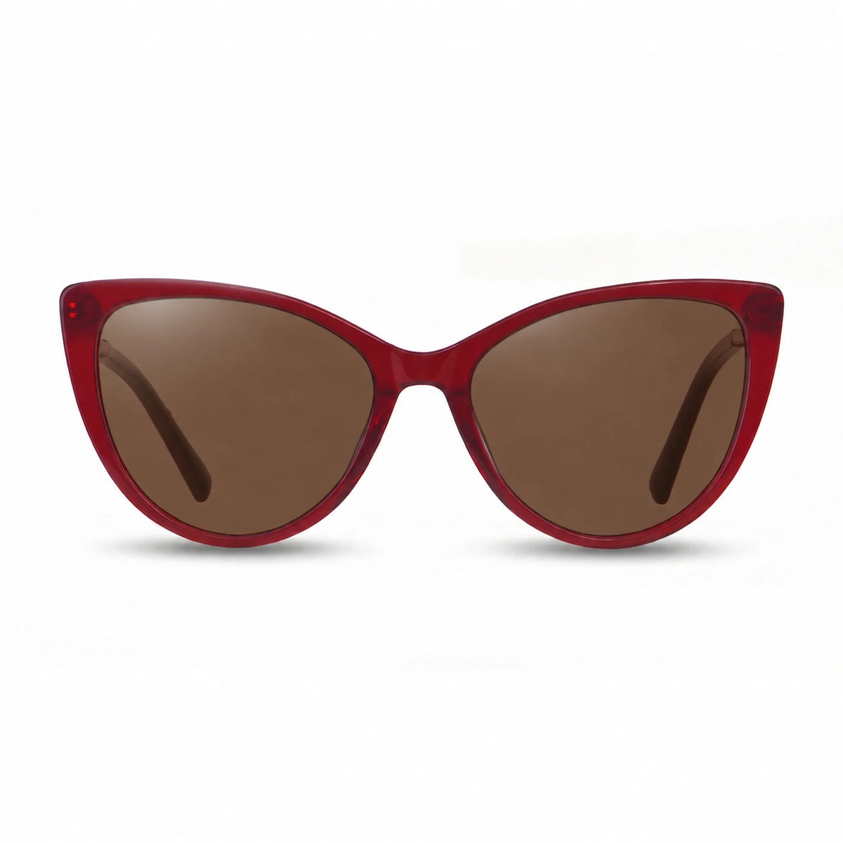 Lentes de sol Fiore 1031 Rojo con cristal café polarizado UV400, vista frontal para mujer #color_cafe #foto_frontal