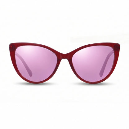 Lentes de sol Fiore 1031 Rojo con cristal espejado rosado polarizado UV400, vista frontal para mujer #color_espejado-rosado #foto_frontal