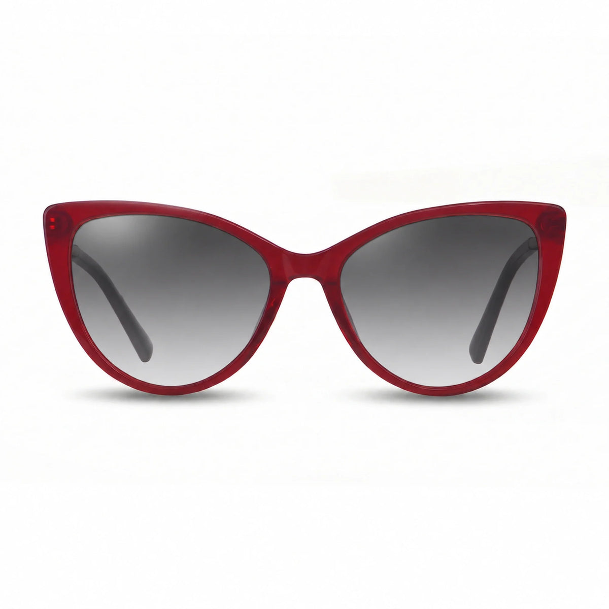Lentes de sol Fiore 1031 Rojo con cristal gradiente gris polarizado UV400, vista frontal para mujer #color_gradiente-gris #foto_frontal