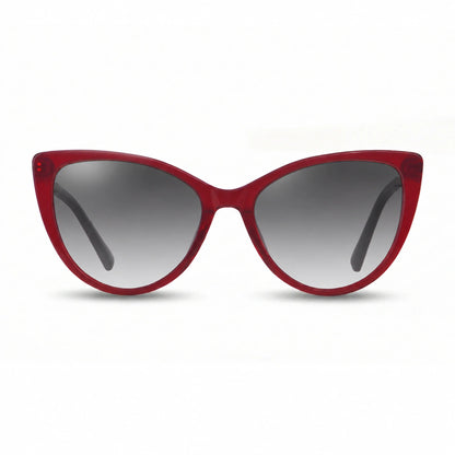 Lentes de sol Fiore 1031 Rojo con cristal gradiente gris polarizado UV400, vista frontal para mujer #color_gradiente-gris #foto_frontal