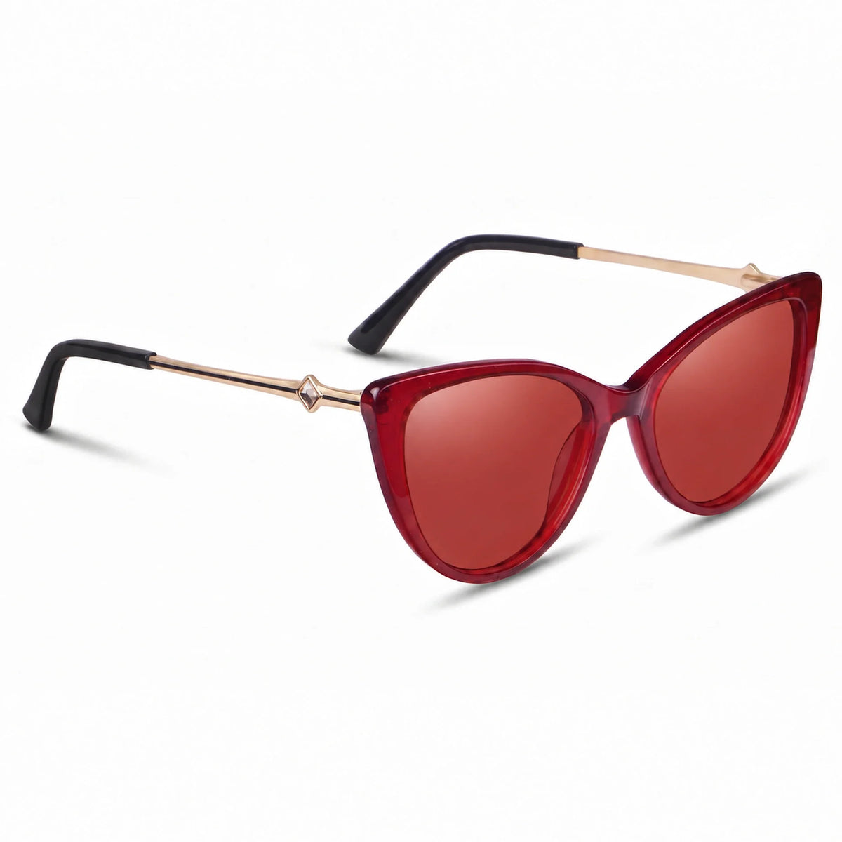 Lentes de sol Fiore 1031 Rojo con cristal rojo polarizado UV400, vista en tres cuartos para mujer #color_rojo