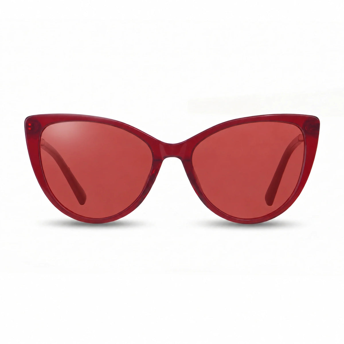 Lentes de sol Fiore 1031 Rojo con cristal rojo polarizado UV400, vista frontal para mujer #color_rojo #foto_frontal