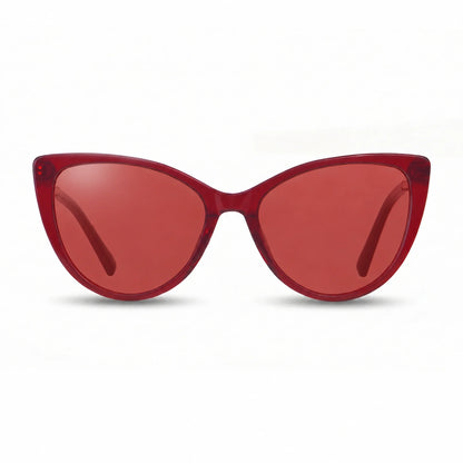 Lentes de sol Fiore 1031 Rojo con cristal rojo polarizado UV400, vista frontal para mujer #color_rojo #foto_frontal