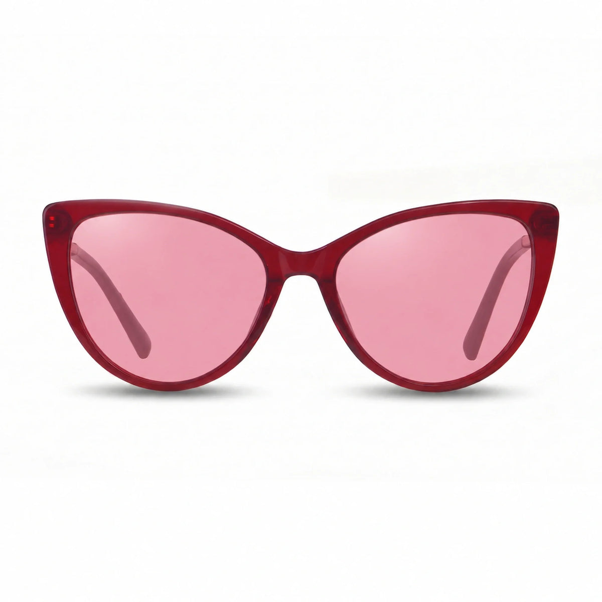 Lentes de sol Fiore 1031 Rojo con cristal rosado polarizado UV400, vista frontal para mujer #color_rosado #foto_frontal