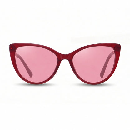 Lentes de sol Fiore 1031 Rojo con cristal rosado polarizado UV400, vista frontal para mujer #color_rosado #foto_frontal