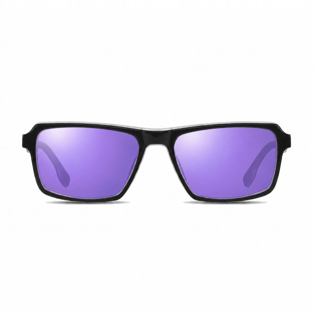 Lentes de sol Fiore 1038 Blanco con cristal espejado morado polarizado UV400, vista frontal para hombre y mujer #color_espejado-morado #foto_frontal