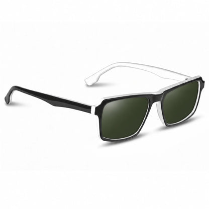 Lentes de sol Fiore 1038 Blanco con cristal G15 polarizado UV400, vista en tres cuartos para hombre y mujer #color_g15