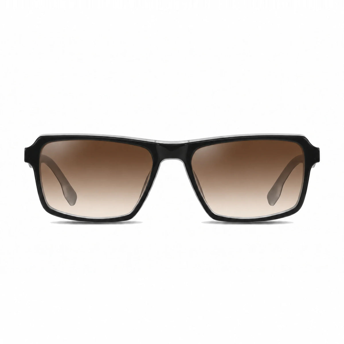 Lentes de sol Fiore 1038 Blanco con cristal gradiente café polarizado UV400, vista frontal para hombre y mujer #color_gradiente-cafe #foto_frontal
