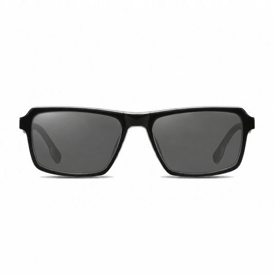 Lentes de sol Fiore 1038 Blanco con cristal negro polarizado UV400, vista frontal para hombre y mujer #color_negro #foto_frontal