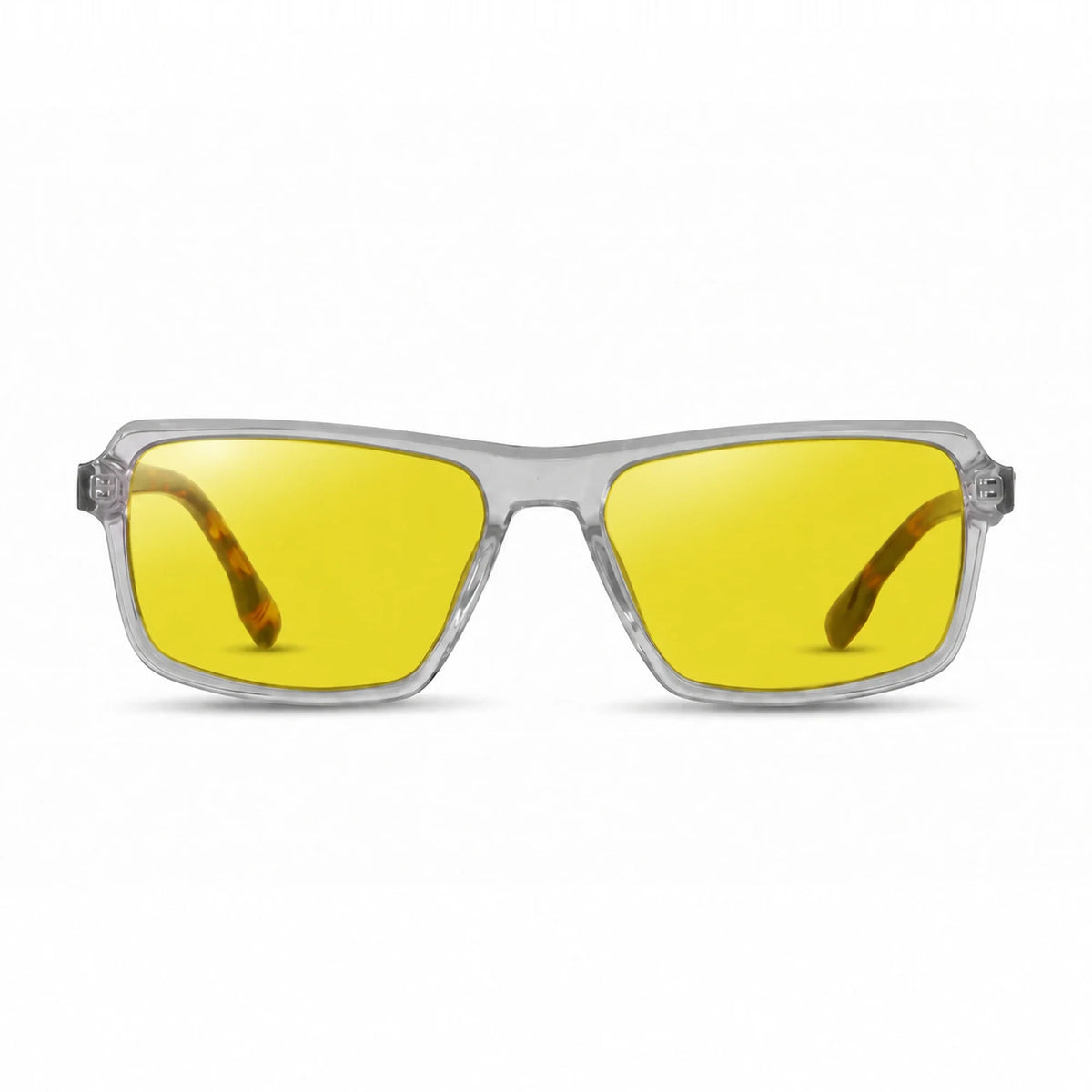 Lentes de sol Fiore 1038 Transparente con cristal amarillo polarizado UV400, vista frontal para hombre y mujer #color_amarillo #foto_frontal