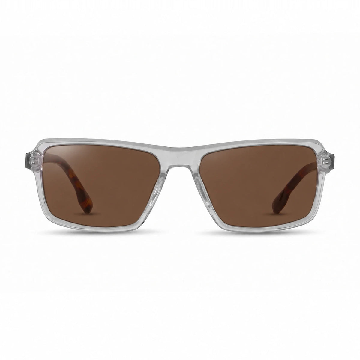 Lentes de sol Fiore 1038 Transparente con cristal café polarizado UV400, vista frontal para hombre y mujer #color_cafe #foto_frontal