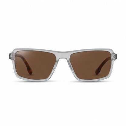 Lentes de sol Fiore 1038 Transparente con cristal café polarizado UV400, vista frontal para hombre y mujer #color_cafe #foto_frontal