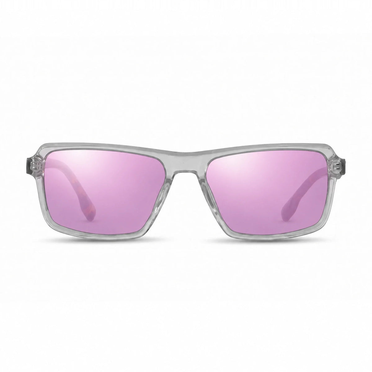 Lentes de sol Fiore 1038 Transparente con cristal espejado rosado polarizado UV400, vista frontal para hombre y mujer #color_espejado-rosado #foto_frontal