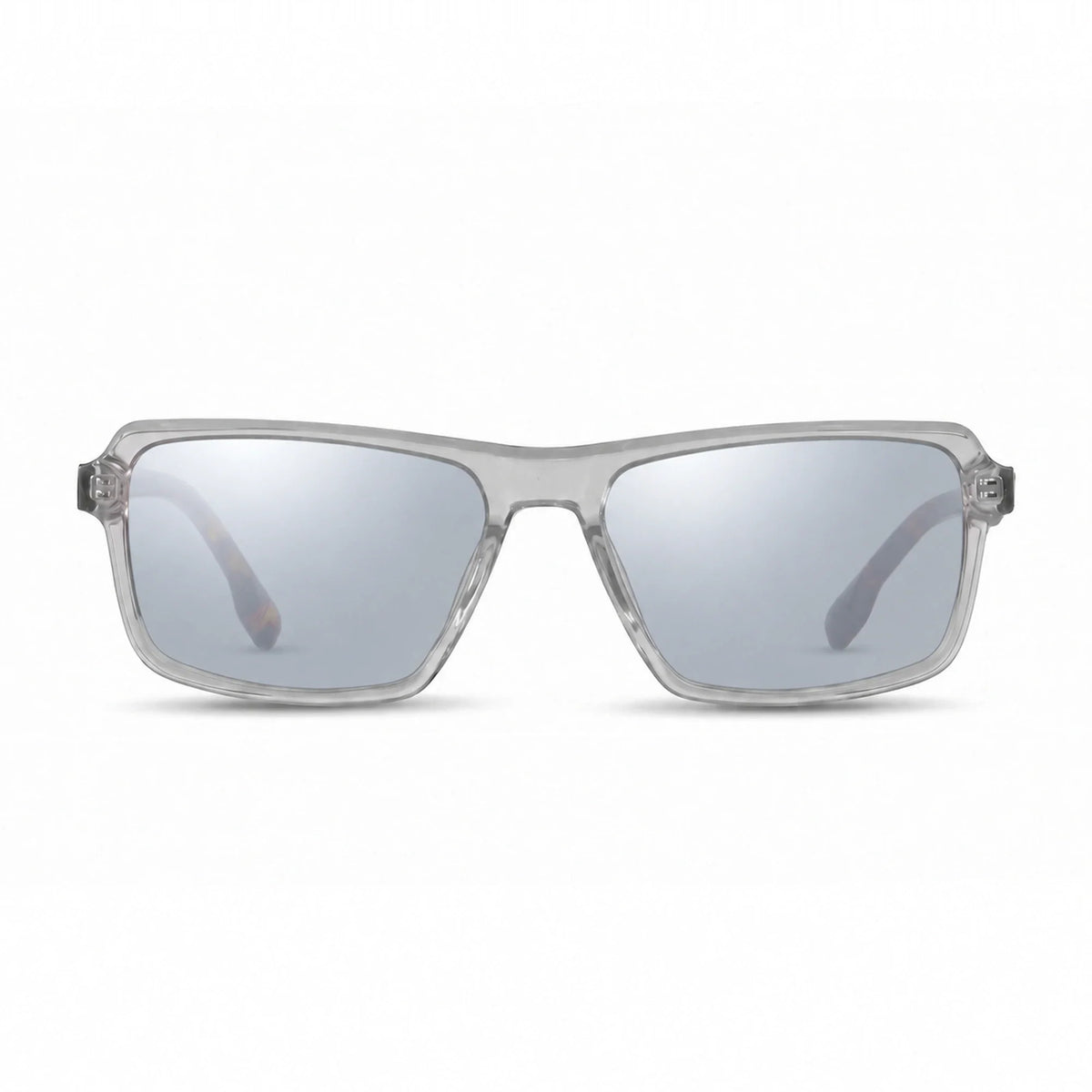 Lentes de sol Fiore 1038 Transparente con cristal espejado silver polarizado UV400, vista frontal para hombre y mujer #color_espejado-silver #foto_frontal