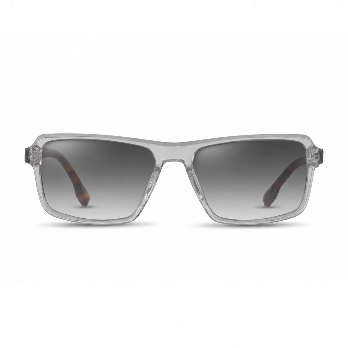Lentes de sol Fiore 1038 Transparente con cristal gradiente gris polarizado UV400, vista frontal para hombre y mujer #color_gradiente-gris #foto_frontal