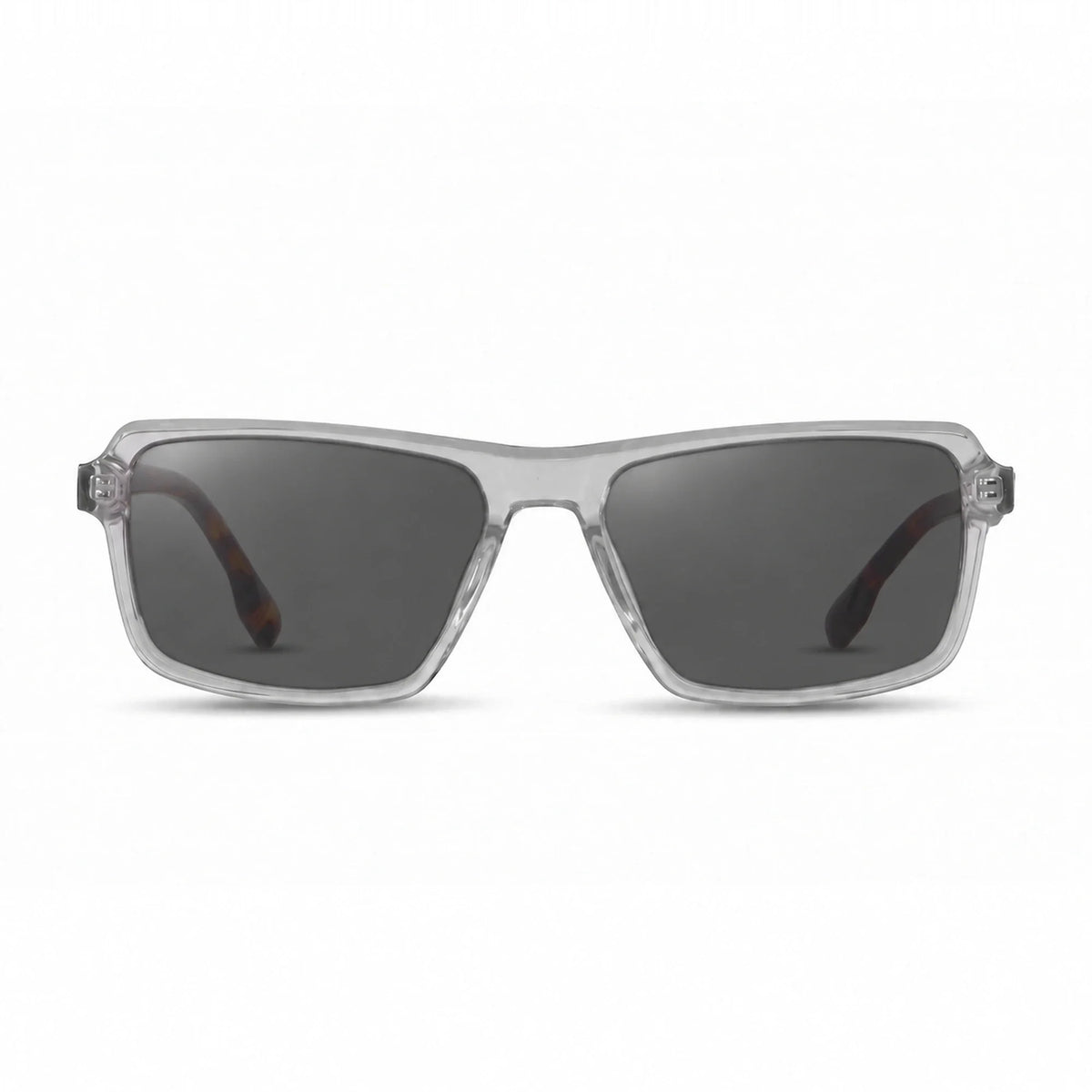 Lentes de sol Fiore 1038 Transparente con cristal negro polarizado UV400, vista frontal para hombre y mujer #color_negro #foto_frontal