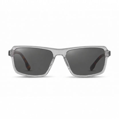 Lentes de sol Fiore 1038 Transparente con cristal negro polarizado UV400, vista frontal para hombre y mujer #color_negro #foto_frontal