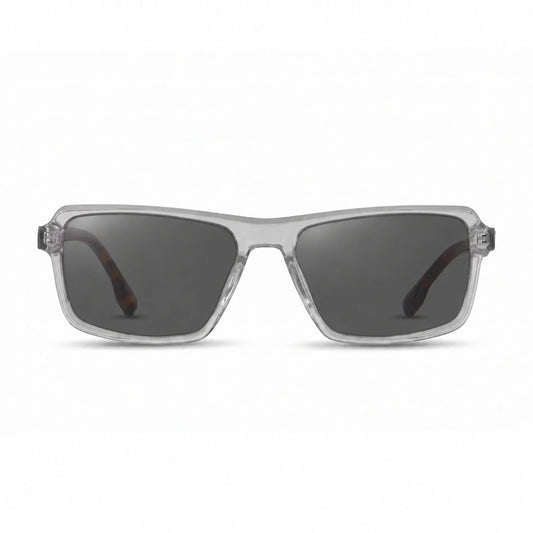 Lentes de sol Fiore 1038 Transparente con cristal negro polarizado UV400, vista frontal para hombre y mujer #color_negro #foto_frontal