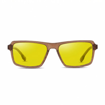 Lentes de sol Fiore 1038 Brown con cristal amarillo polarizado UV400, vista frontal para hombre y mujer #color_amarillo #foto_frontal