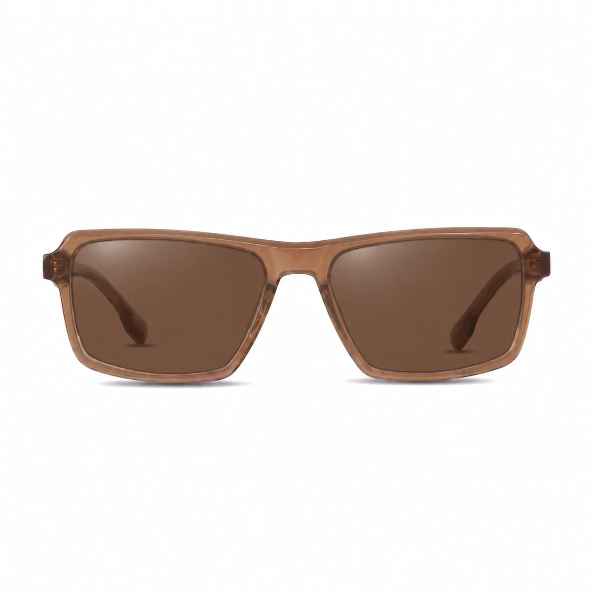 Lentes de sol Fiore 1038 Brown con cristal café polarizado UV400, vista frontal para hombre y mujer #color_cafe #foto_frontal