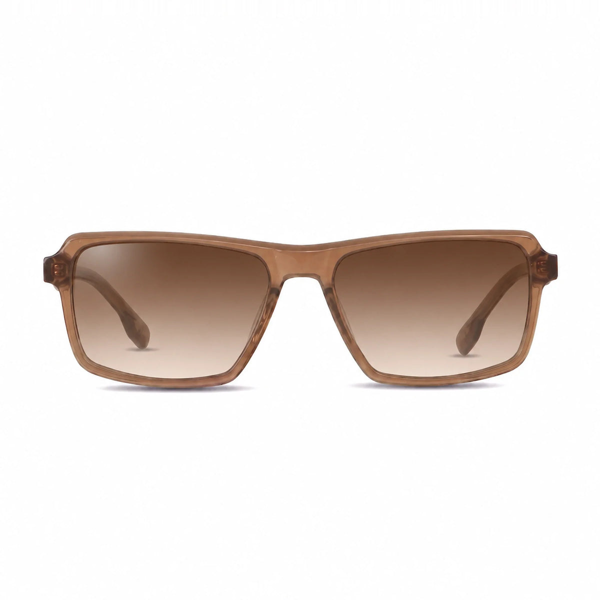 Lentes de sol Fiore 1038 Brown con cristal gradiente café polarizado UV400, vista frontal para hombre y mujer #color_gradiente-cafe #foto_frontal