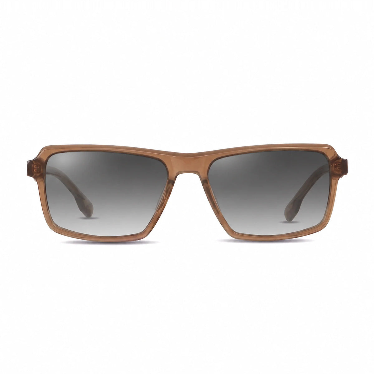 Lentes de sol Fiore 1038 Brown con cristal gradiente gris polarizado UV400, vista frontal para hombre y mujer #color_gradiente-gris #foto_frontal