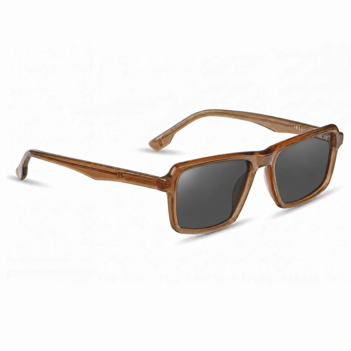 Lentes de sol Fiore 1038 Brown con cristal negro polarizado UV400, vista en tres cuartos para hombre y mujer #color_negro