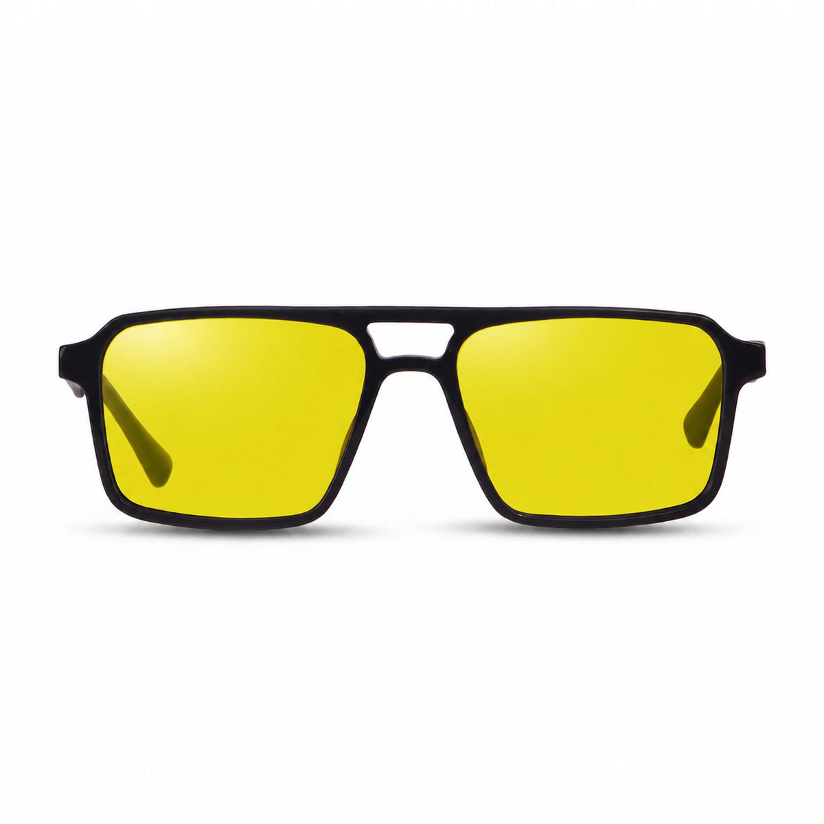 Lentes de sol Fiore 1039 Negro con cristal amarillo polarizado UV400, vista frontal para hombre y mujer #color_amarillo #foto_frontal