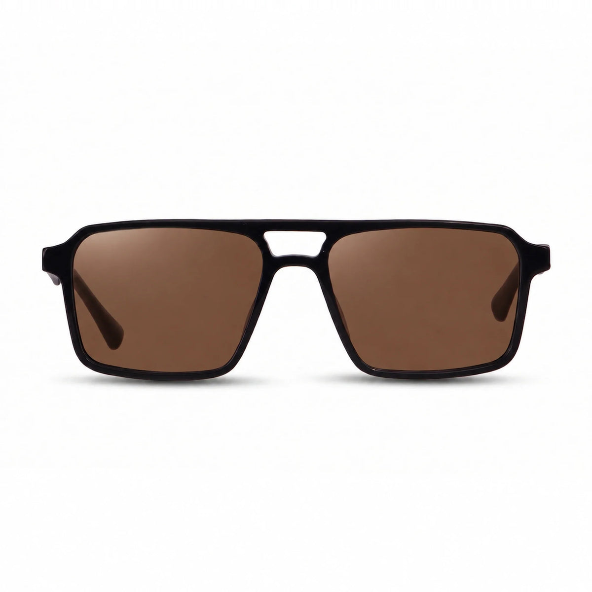 Lentes de sol Fiore 1039 Negro con cristal café polarizado UV400, vista frontal para hombre y mujer #color_cafe #foto_frontal