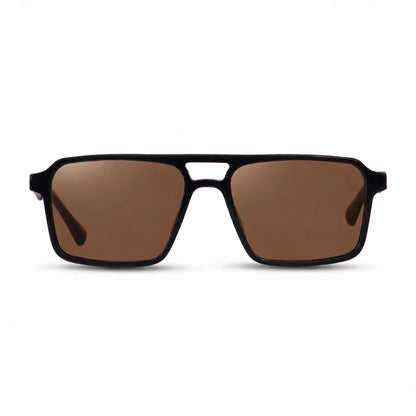 Lentes de sol Fiore 1039 Negro con cristal café polarizado UV400, vista frontal para hombre y mujer #color_cafe #foto_frontal