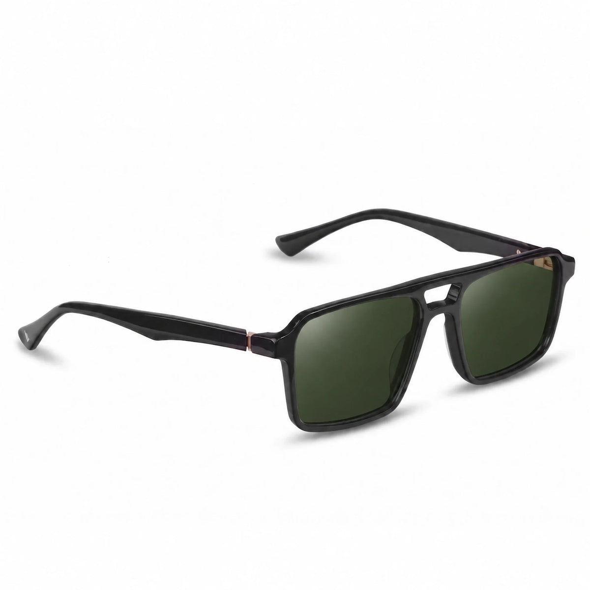 Lentes de sol Fiore 1039 Negro con cristal G15 polarizado UV400, vista en tres cuartos para hombre y mujer #color_g15