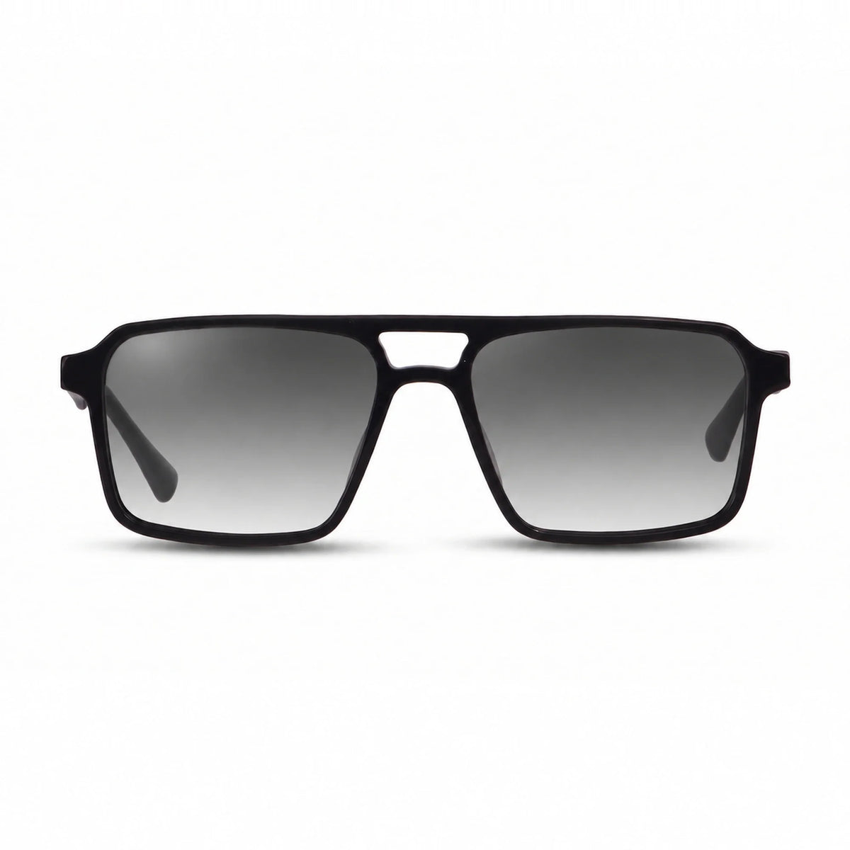 Lentes de sol Fiore 1039 Negro con cristal gradiente gris polarizado UV400, vista frontal para hombre y mujer #color_gradiente-gris #foto_frontal