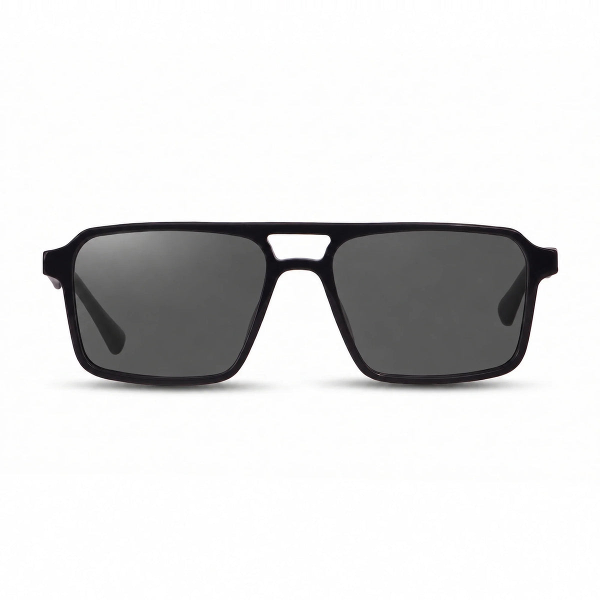 Lentes de sol Fiore 1039 Negro con cristal negro polarizado UV400, vista frontal para hombre y mujer #color_negro #foto_frontal