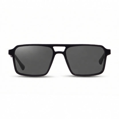 Lentes de sol Fiore 1039 Negro con cristal negro polarizado UV400, vista frontal para hombre y mujer #color_negro #foto_frontal