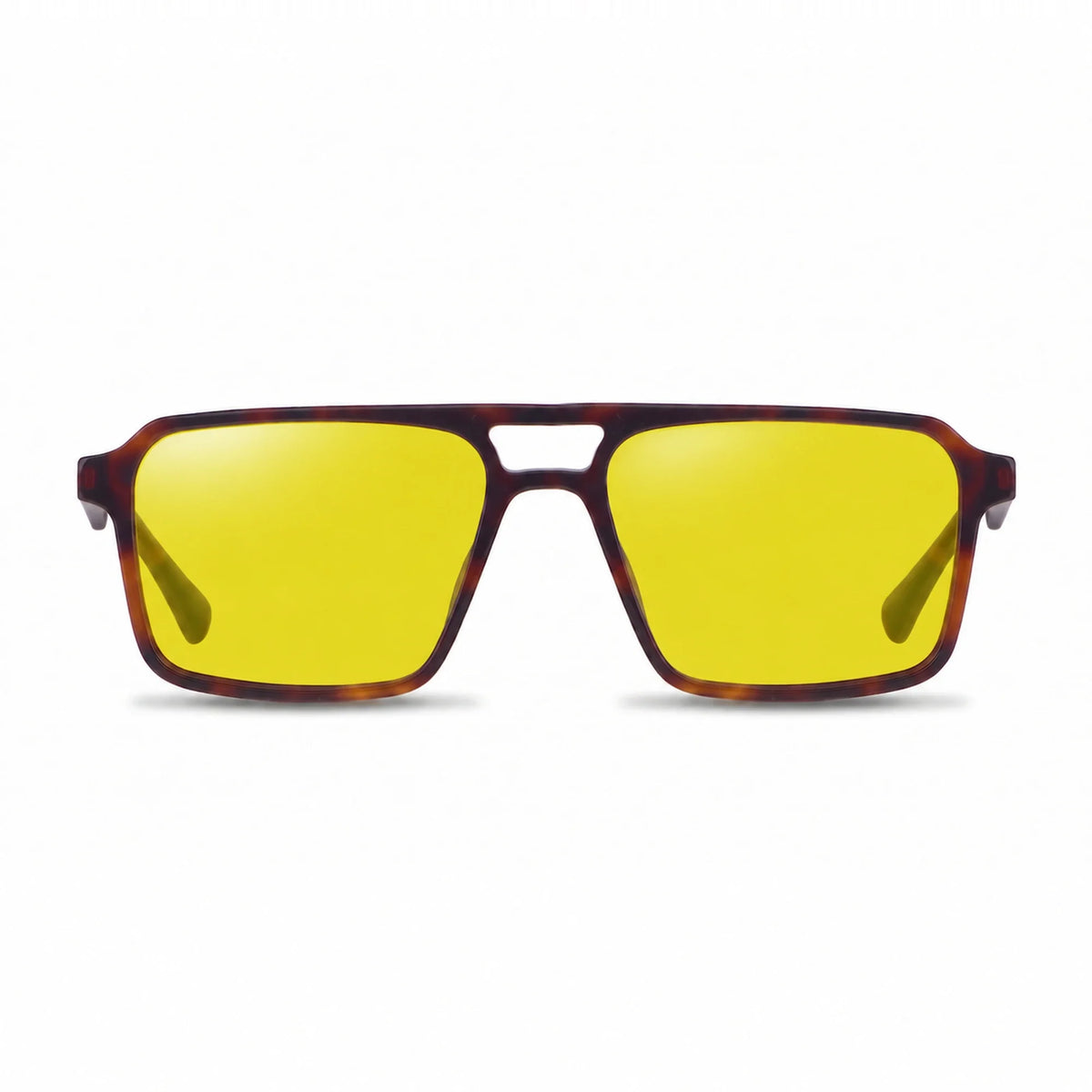 Lentes de sol Fiore 1039 Carey con cristal amarillo polarizado UV400, vista frontal para hombre y mujer #color_amarillo #foto_frontal