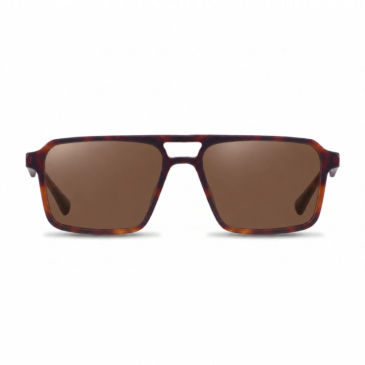 Lentes de sol Fiore 1039 Carey con cristal café polarizado UV400, vista frontal para hombre y mujer #color_cafe #foto_frontal
