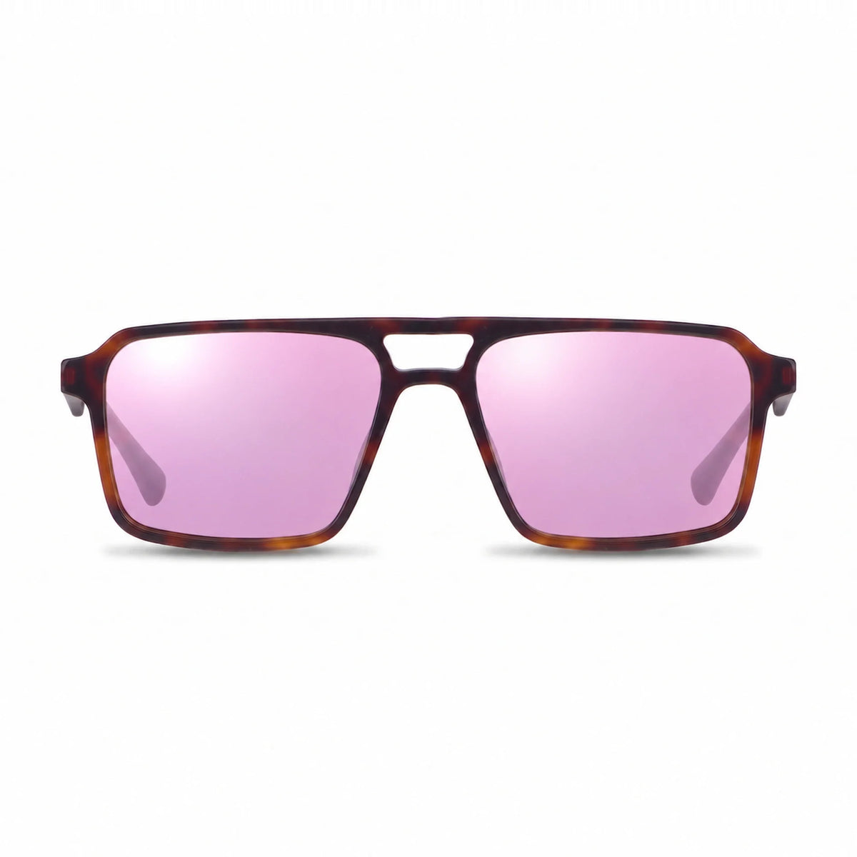Lentes de sol Fiore 1039 Carey con cristal espejado rosado polarizado UV400, vista frontal para hombre y mujer #color_espejado-rosado #foto_frontal