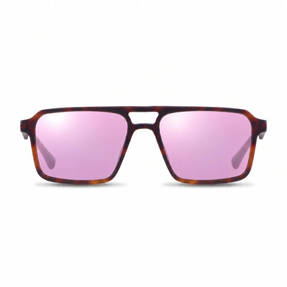 Lentes de sol Fiore 1039 Carey con cristal espejado rosado polarizado UV400, vista frontal para hombre y mujer #color_espejado-rosado #foto_frontal