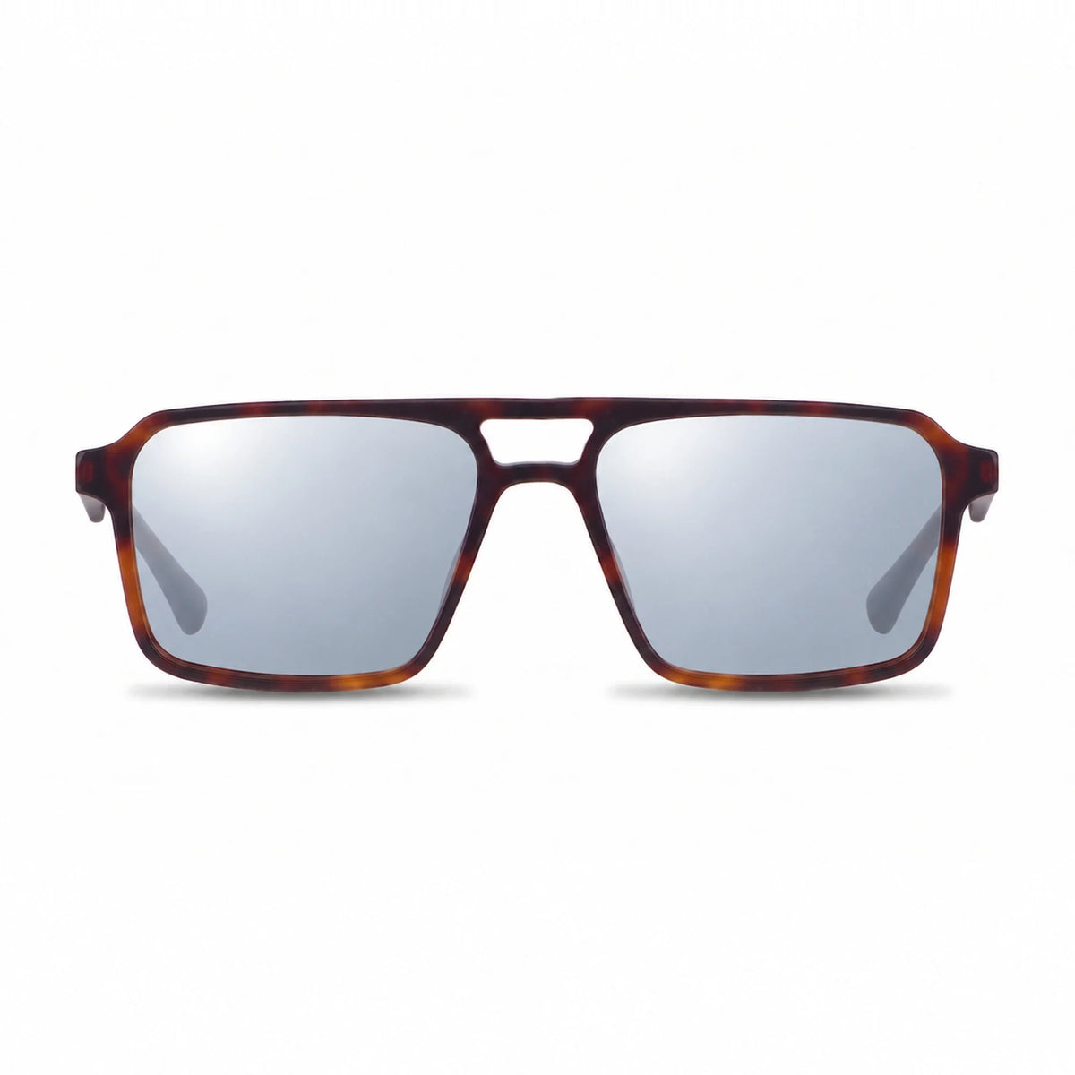 Lentes de sol Fiore 1039 Carey con cristal espejado silver polarizado UV400, vista frontal para hombre y mujer #color_espejado-silver #foto_frontal