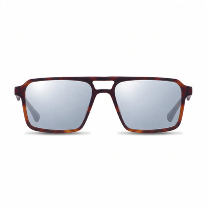 Lentes de sol Fiore 1039 Carey con cristal espejado silver polarizado UV400, vista frontal para hombre y mujer #color_espejado-silver #foto_frontal