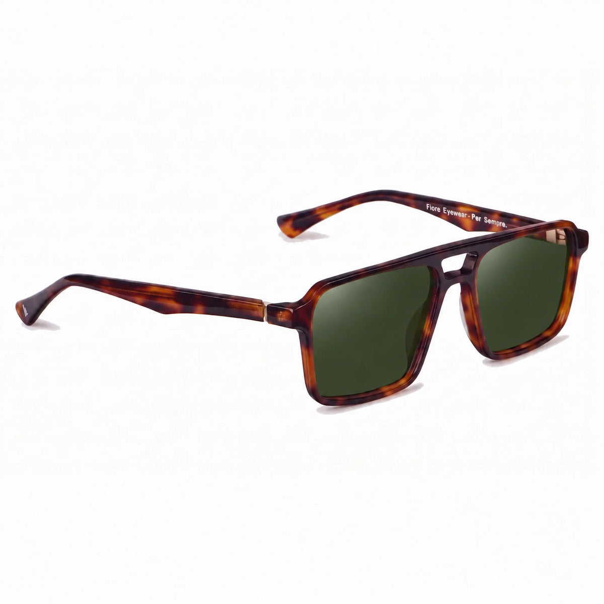 Lentes de sol Fiore 1039 Carey con cristal G15 polarizado UV400, vista en tres cuartos para hombre y mujer #color_g15