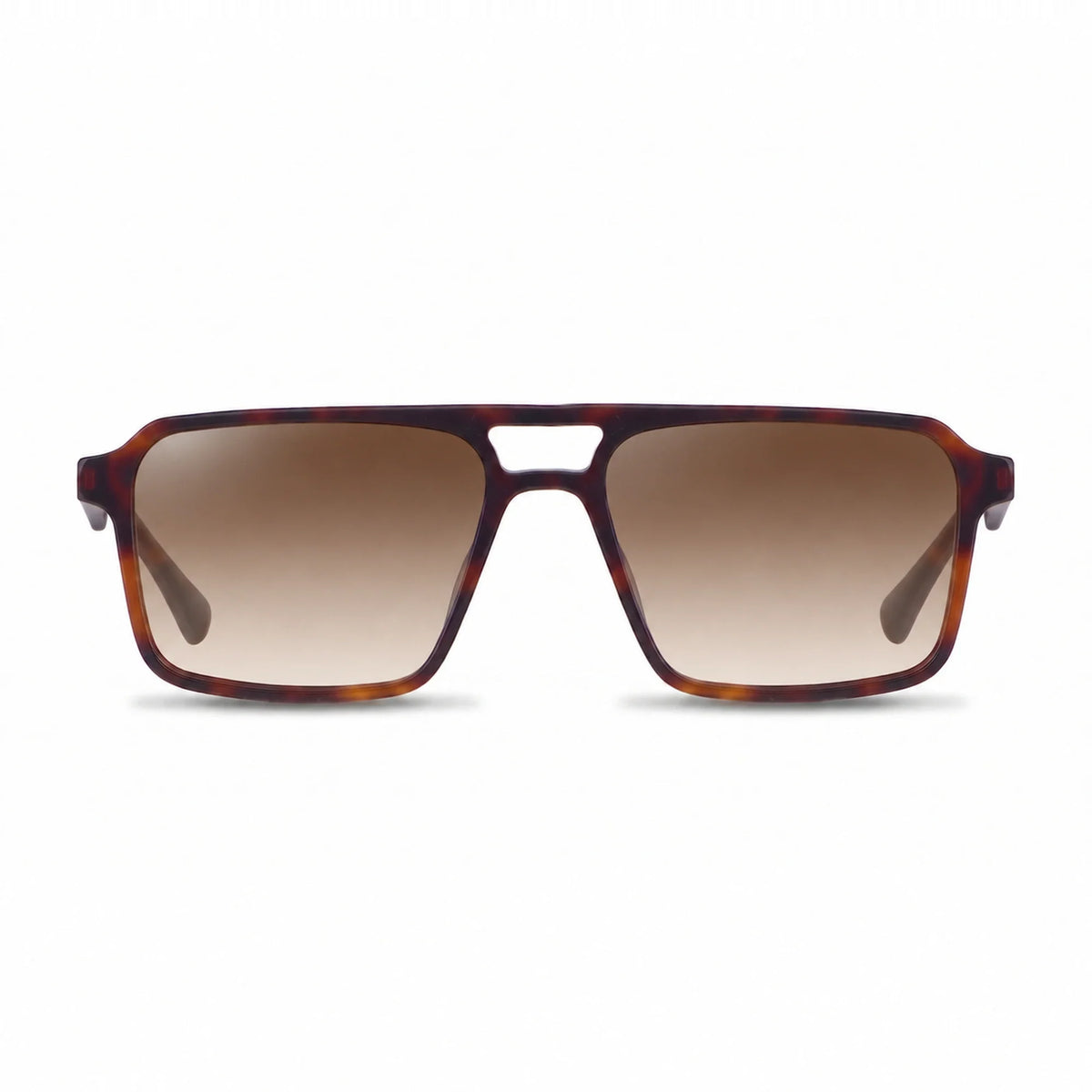 Lentes de sol Fiore 1039 Carey con cristal gradiente café polarizado UV400, vista frontal para hombre y mujer #color_gradiente-cafe #foto_frontal
