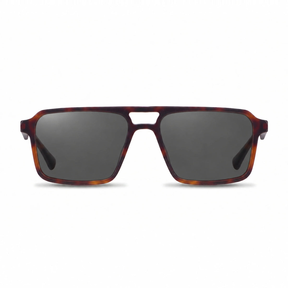 Lentes de sol Fiore 1039 Carey con cristal negro polarizado UV400, vista frontal para hombre y mujer #color_negro #foto_frontal