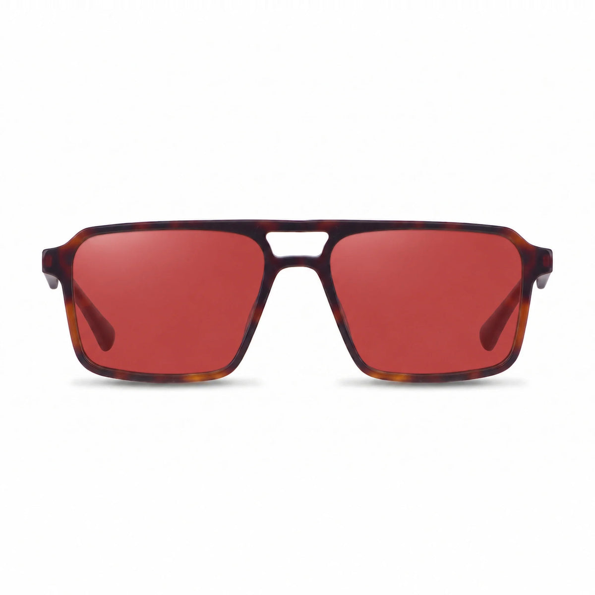 Lentes de sol Fiore 1039 Carey con cristal rojo polarizado UV400, vista frontal para hombre y mujer #color_rojo #foto_frontal